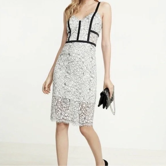 Express black and white lace cocktail dress - Picture 1 of 16